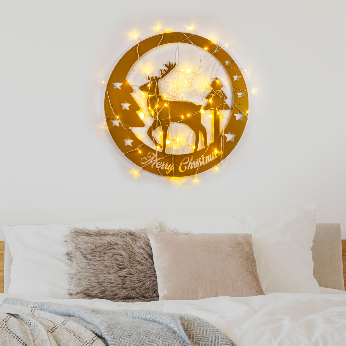Decorațiune de perete din metal XMASGOLD - 032, Auriu, 60x60x0 cm