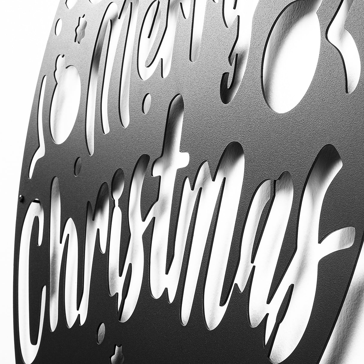 Decorațiune de perete din metal XMASBLACK - 007, Negru, 51x56x0 cm