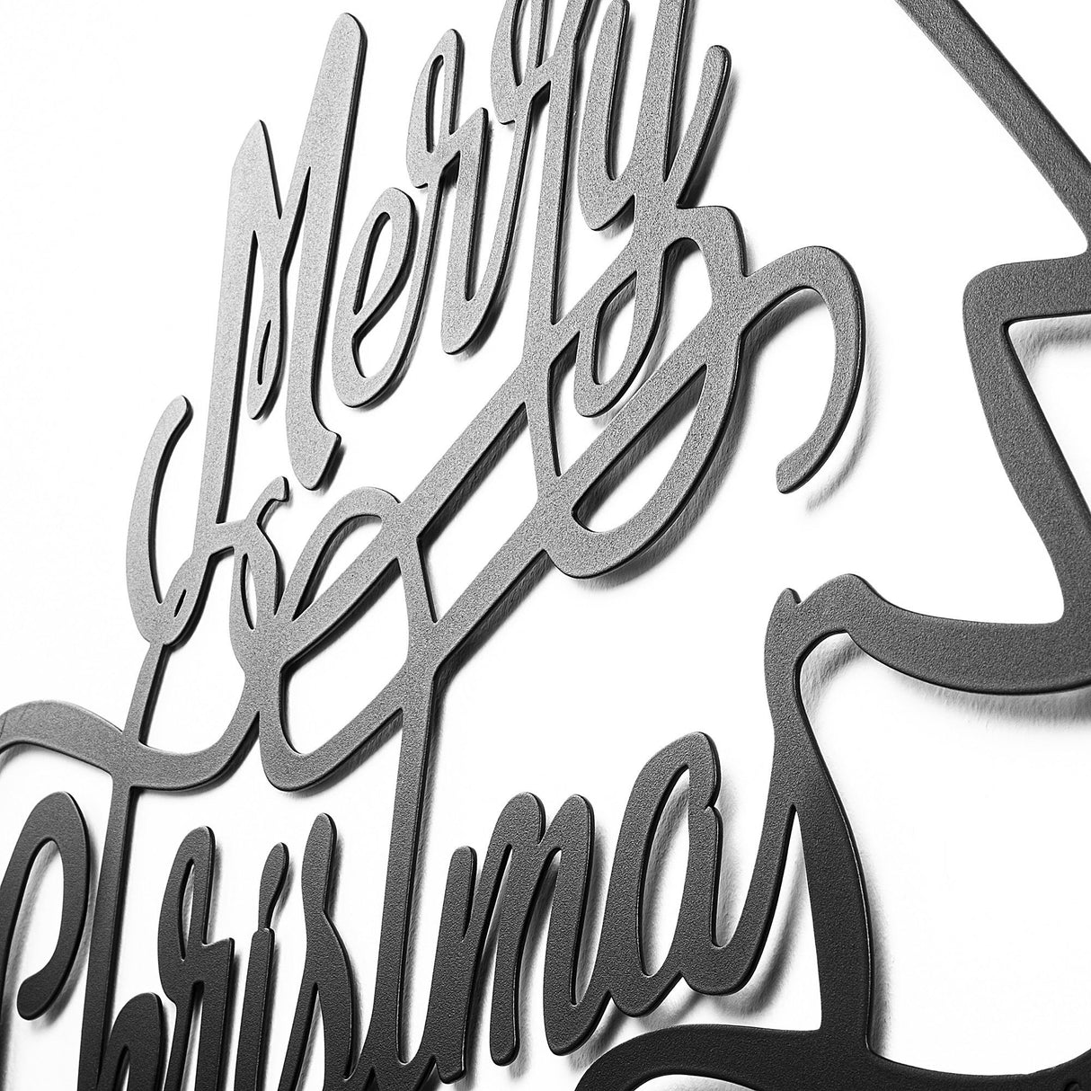 Decorațiune de perete din metal XMASBLACK - 008, Negru, 62x60x0 cm