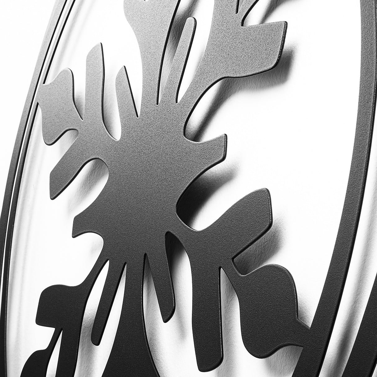 Decorațiune de perete din metal XMASBLACK - 020, Negru, 62x56x0 cm