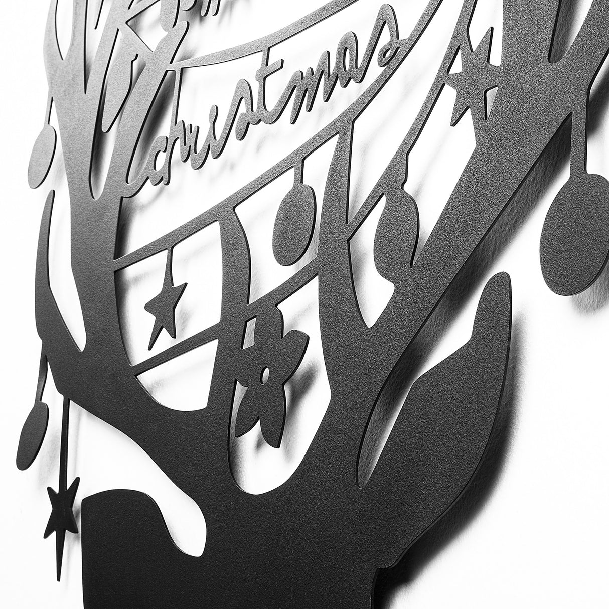 Decorațiune de perete din metal XMASBLACK - 026, Negru, 52x70x0 cm