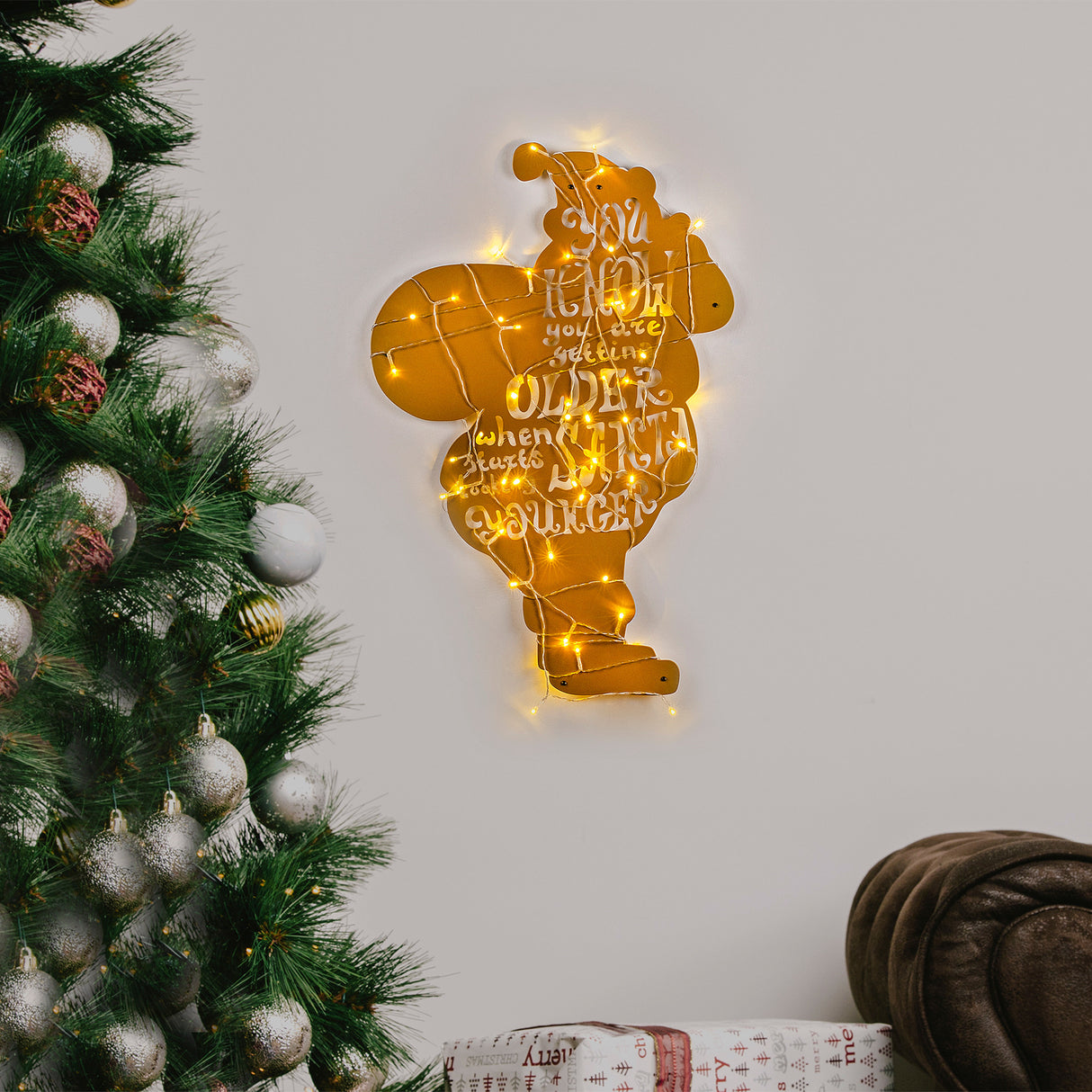 Decorațiune de perete din metal XMASGOLD - 009, Auriu, 40x69x0 cm