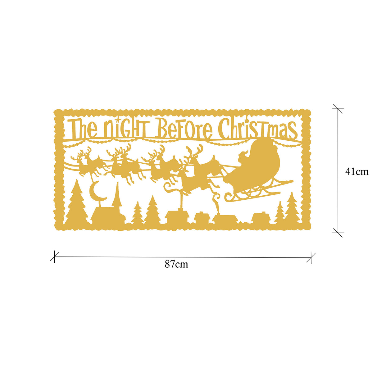 Decorațiune de perete din metal XMASGOLD - 012, Auriu, 83x39x0 cm