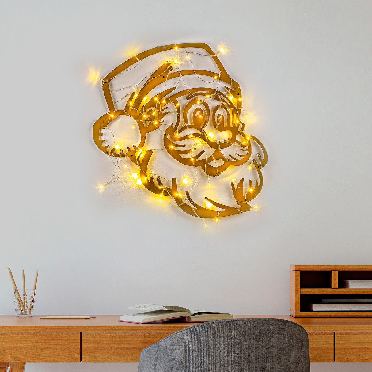 Decorațiune de perete din metal XMASGOLD - 014, Auriu, 61x59x0 cm