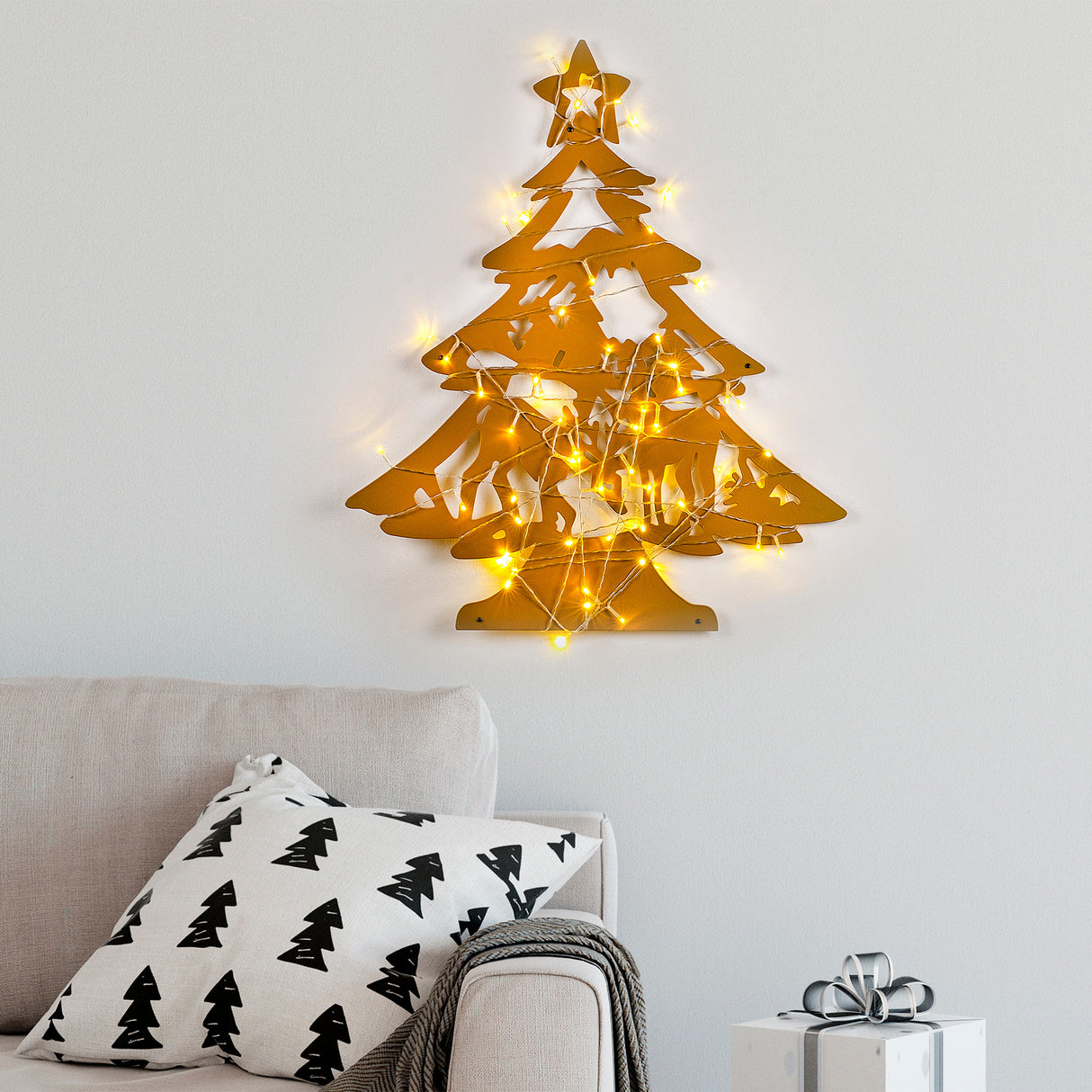 Decorațiune de perete din metal XMASGOLD - 024, Auriu, 59x70x0 cm