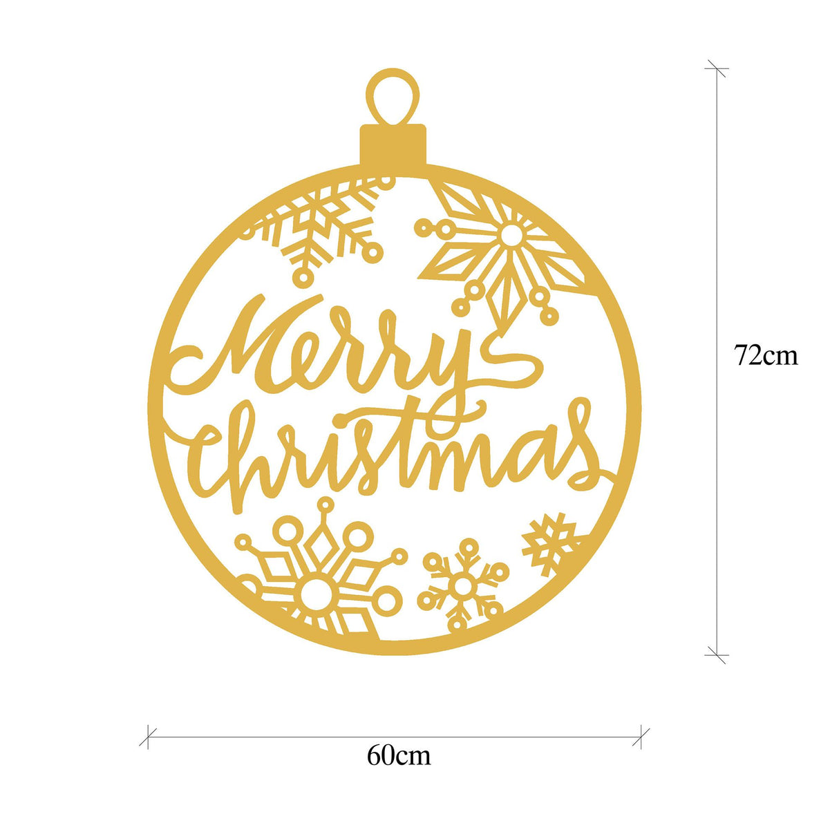 Decorațiune de perete din metal XMASGOLD - 030, Auriu, 66x63x0 cm