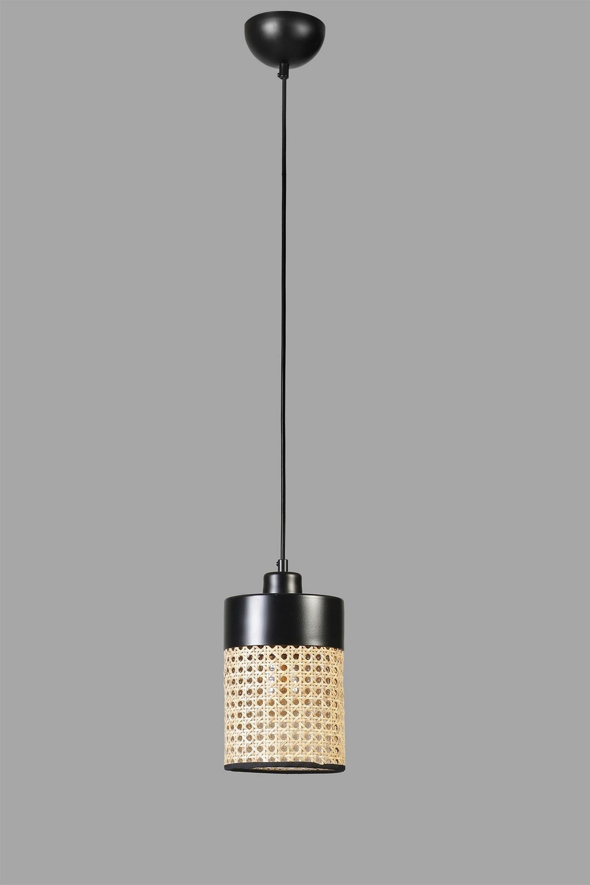 Lustră 8705-1, Rattan - Negru, Ø14x70 cm