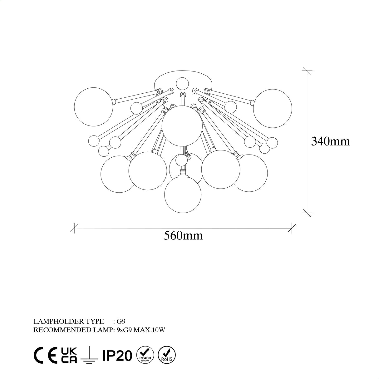 Lustră Roze - 11795, Vintage, Ø10 cm
