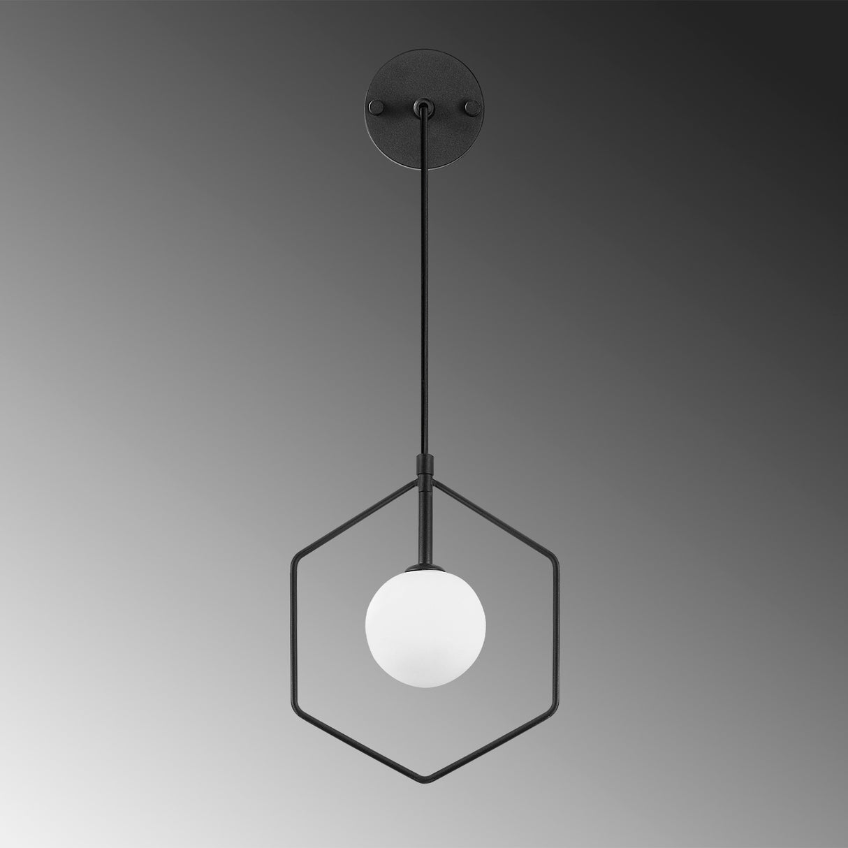 Aplică de perete Geometri - 11105, Negru - Alb, Ø10x33 cm