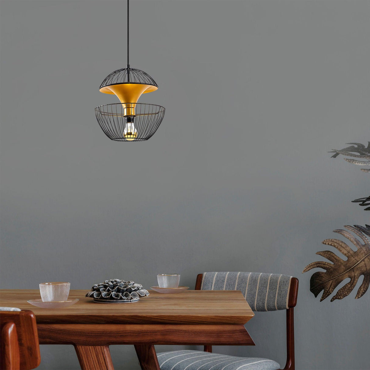 Lustra Telmander Chandelier - Auriu Negru, SKU 942FLG1253