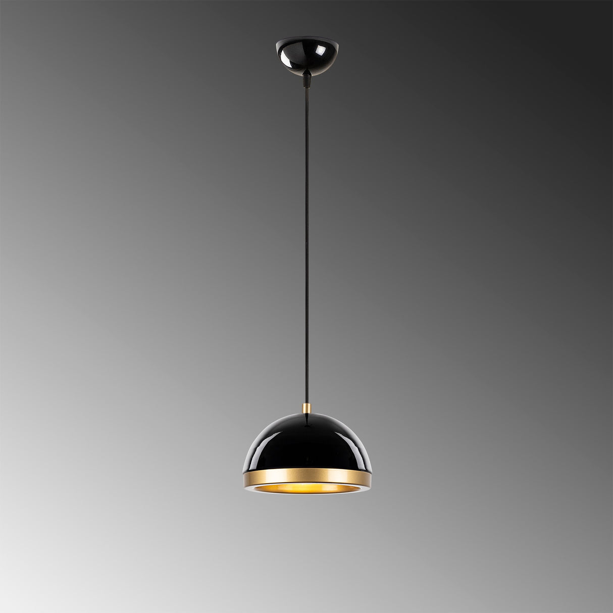Lustră Fenerci - 11537, Negru - Auriu, Ø20x111 cm