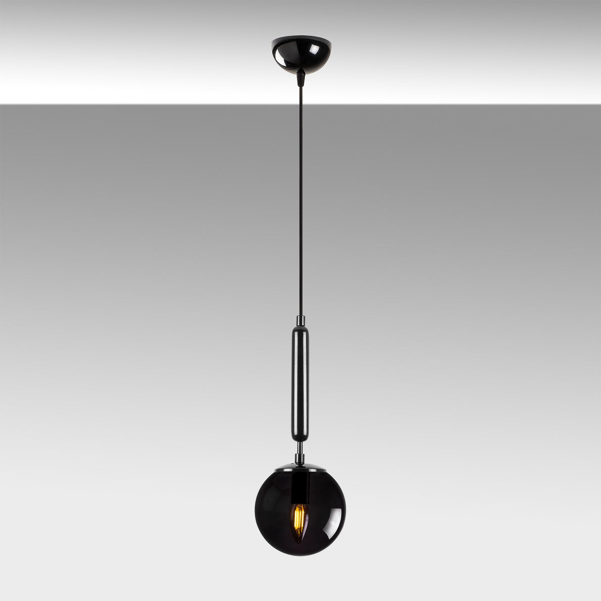 Lustră King - 11451, Negru, Ø15x139 cm