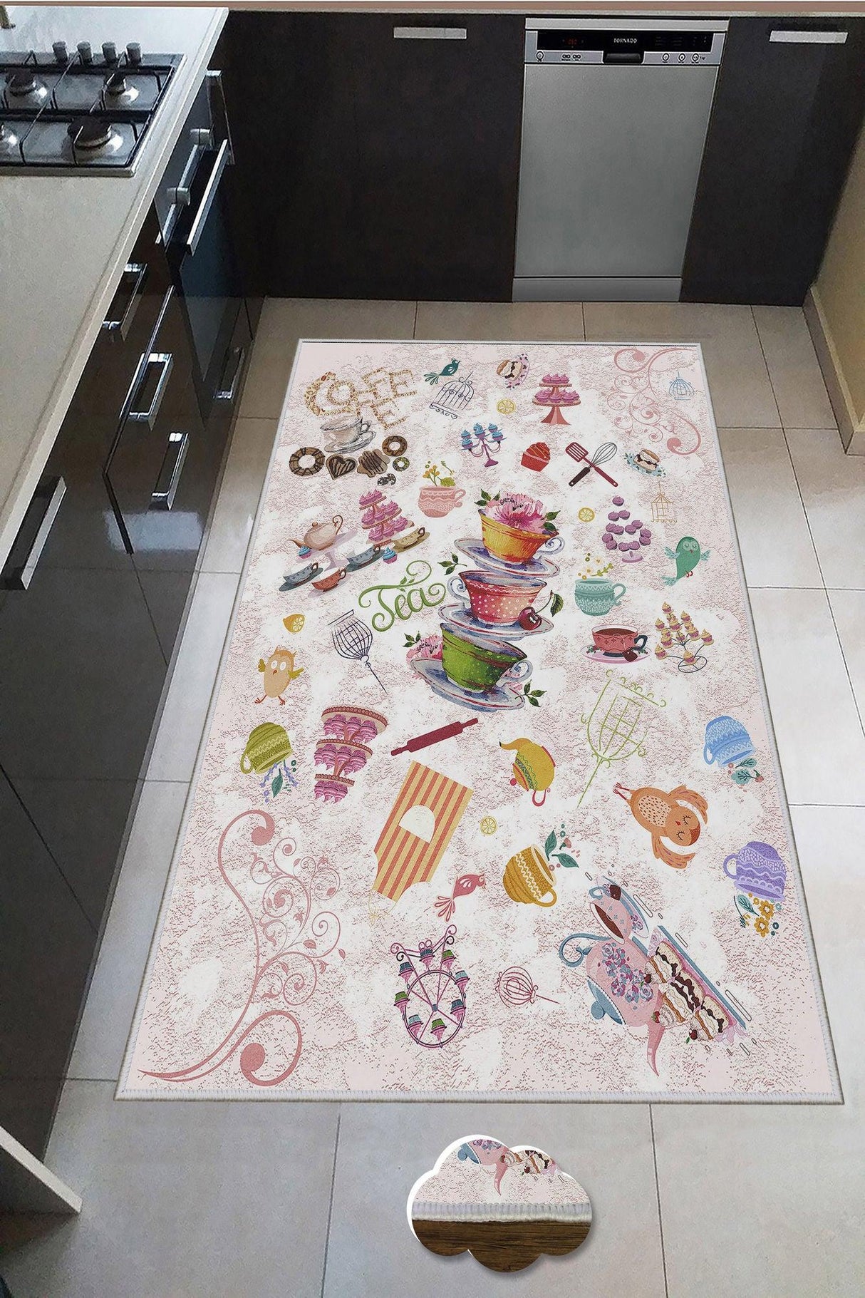 Covor de hol / bucatarie WOOKECE243, Multicolor