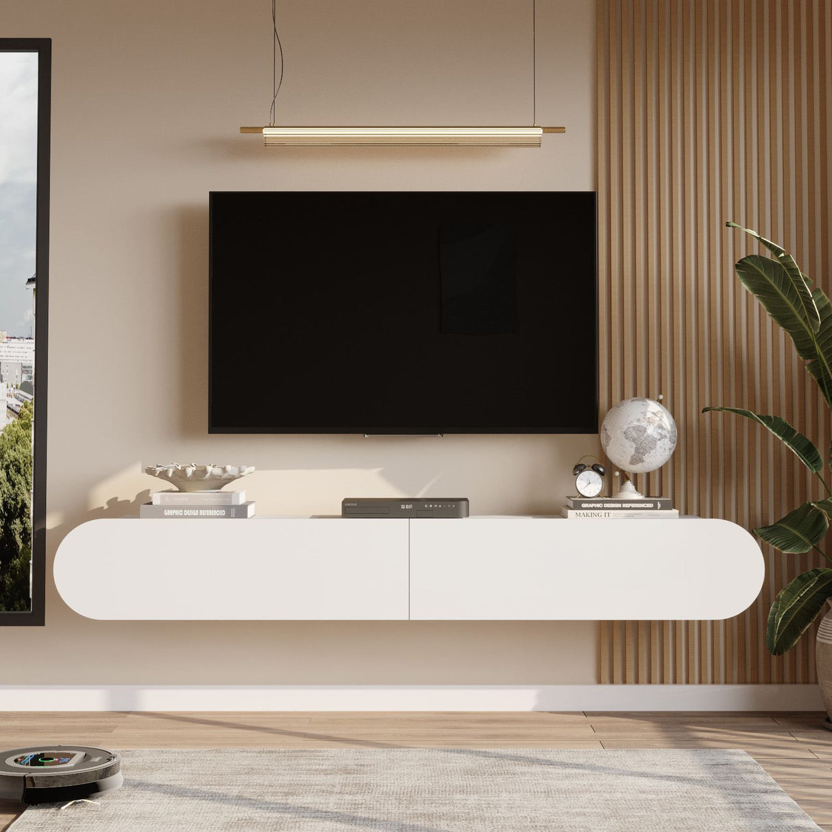 Comodă TV LUM1, Diverse culori, 200x32x30 cm - Comodă TV LUM1, Diverse culori, 200x31.6x29.6 cm, SKU 956LCS1690, imagine 1