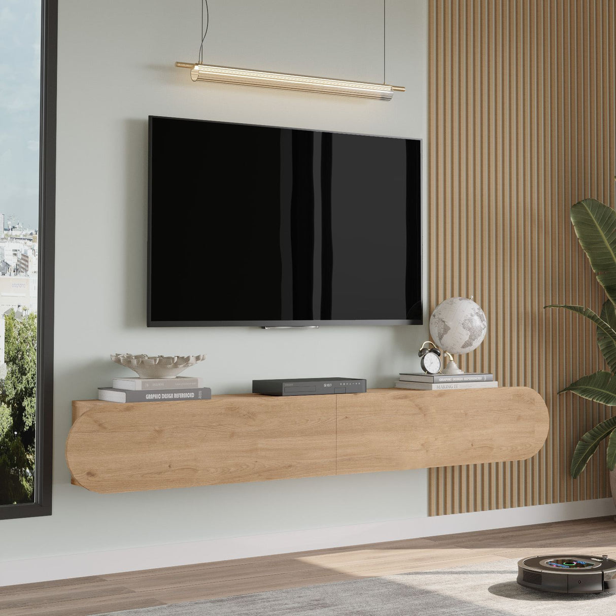 Comodă TV LUM1, Diverse culori, 200x32x30 cm - Comodă TV LUM1, Diverse culori, 200x31.6x29.6 cm, SKU 956LCS1691, imagine 9