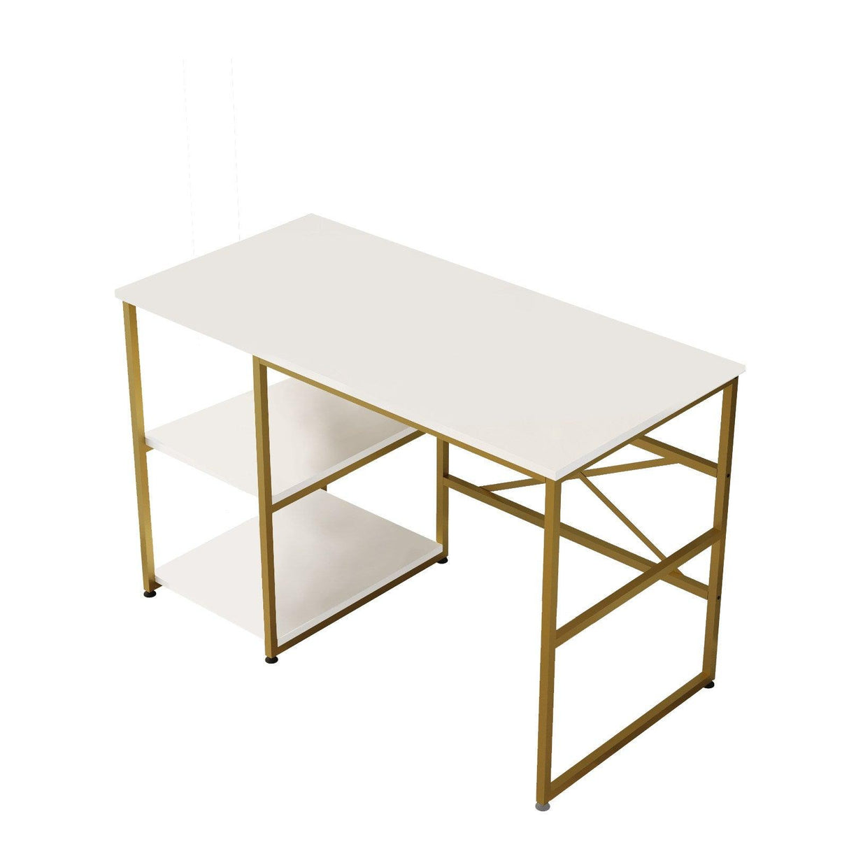 Birou Omega cu 2 rafturi, 120 x 75 x 60 cm - Alb, SKU 956LCS1131