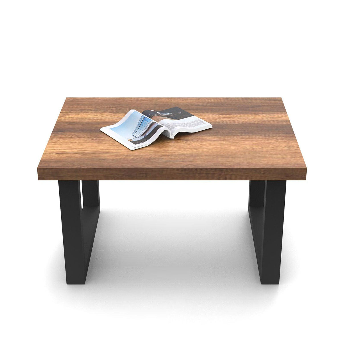 Masuta de cafea Industrial Kane, Nuc, 80 x 43 x 60 cm