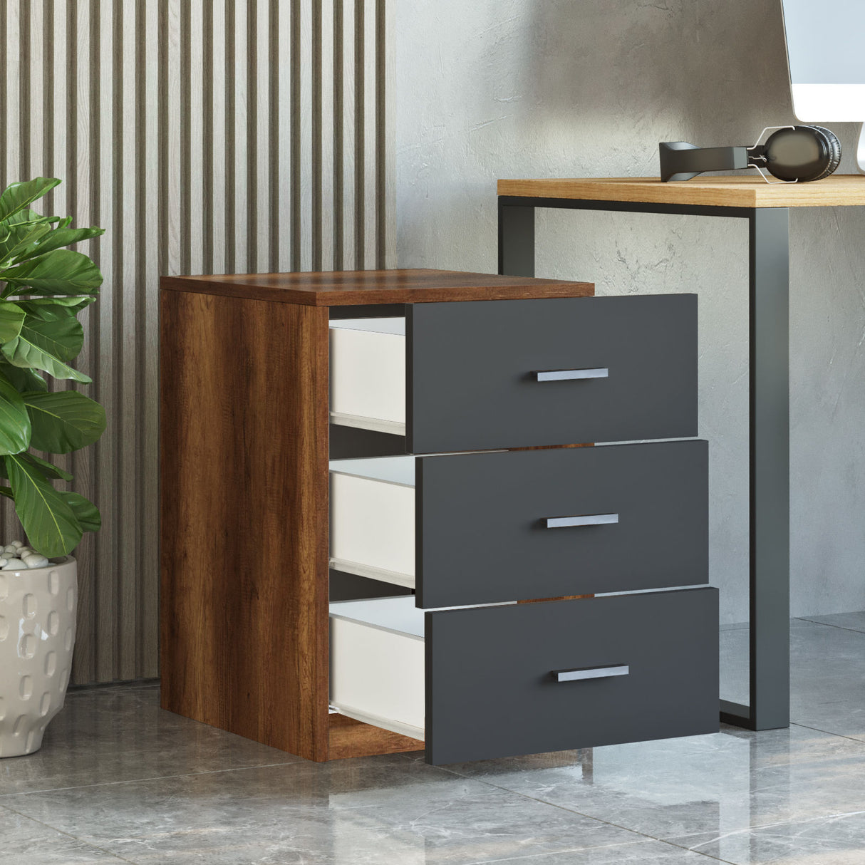 Corp mobil Vo3-Ba, Nuc - Antracit, 45x47x62 cm