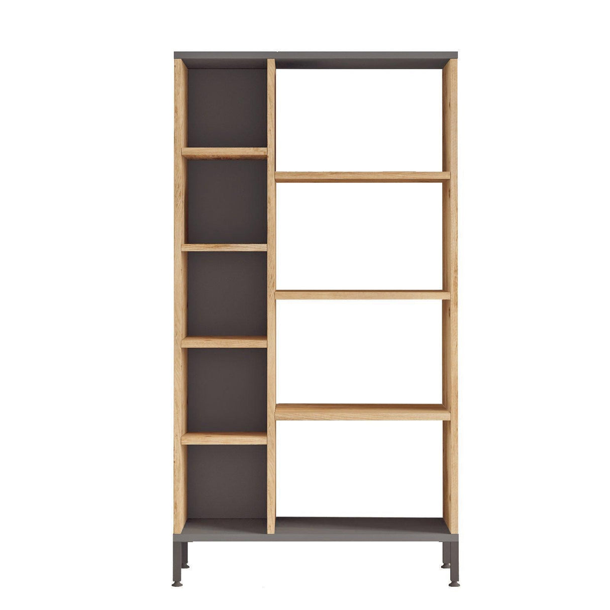 Biblioteca Silahtar cu 9 rafturi, 72 x 134 x 26 cm - Stejar, SKU 956LCS1405