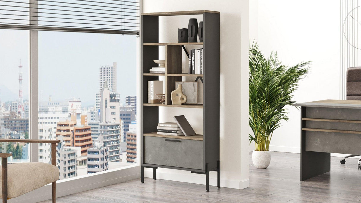 Biblioteca Kesmekes 5 rafturi, 75.5x25.5x160.8 cm