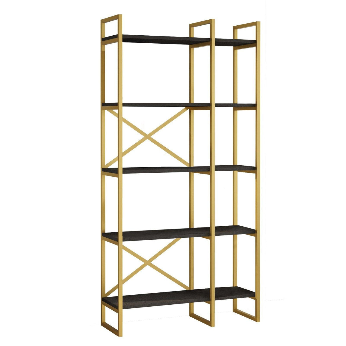 Biblioteca Dudu Lux, 88 x 175 x 30 cm - Negru, SKU 956LCS1423