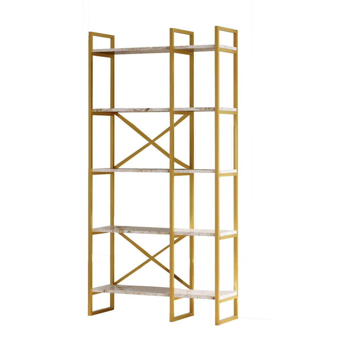 Biblioteca Dudu Lux, 88 x 175 x 30 cm - Crem, SKU 956LCS1423