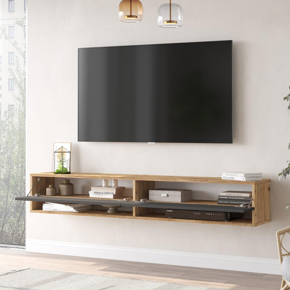COMODA TV HM5 - CG, Stejar, 180x29x32 cm