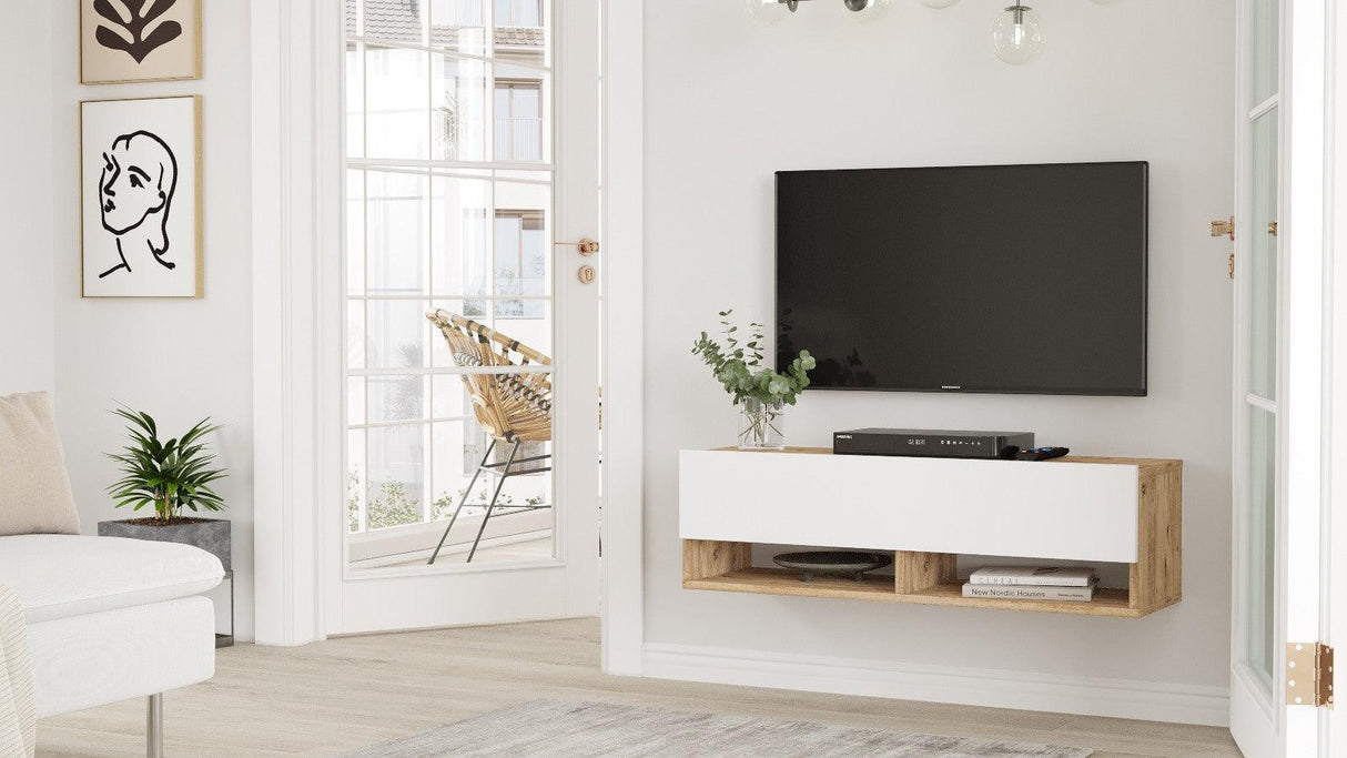 Comoda TV Wiali, Stejar, 100x30x32 cm