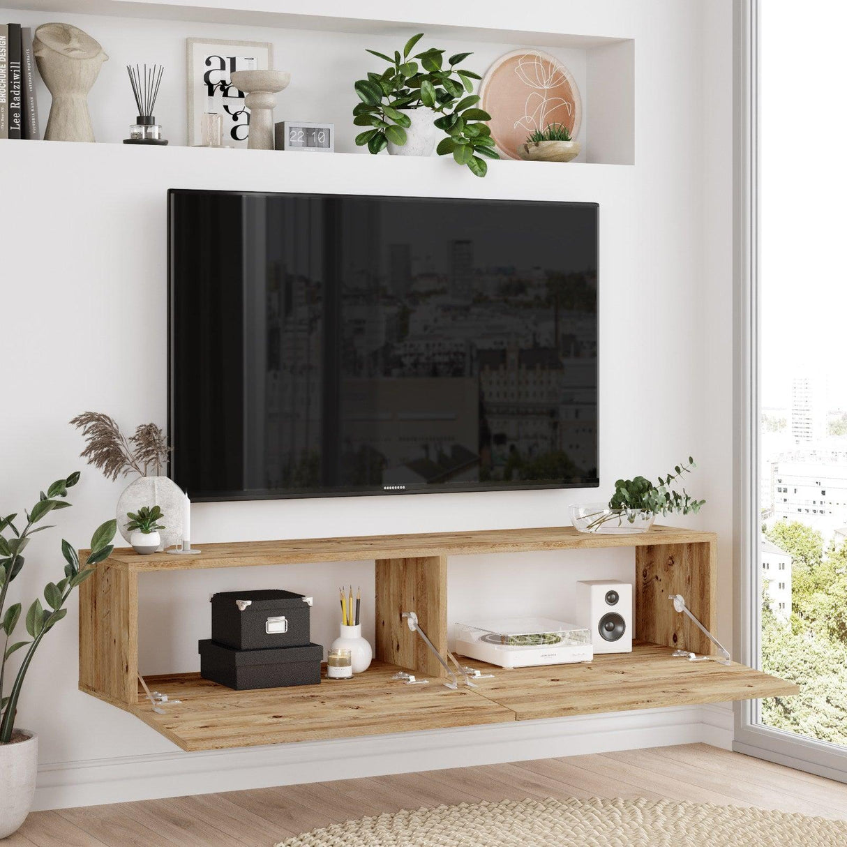 COMODA TV ST1 - GW, Stejar, 140x29x32 cm