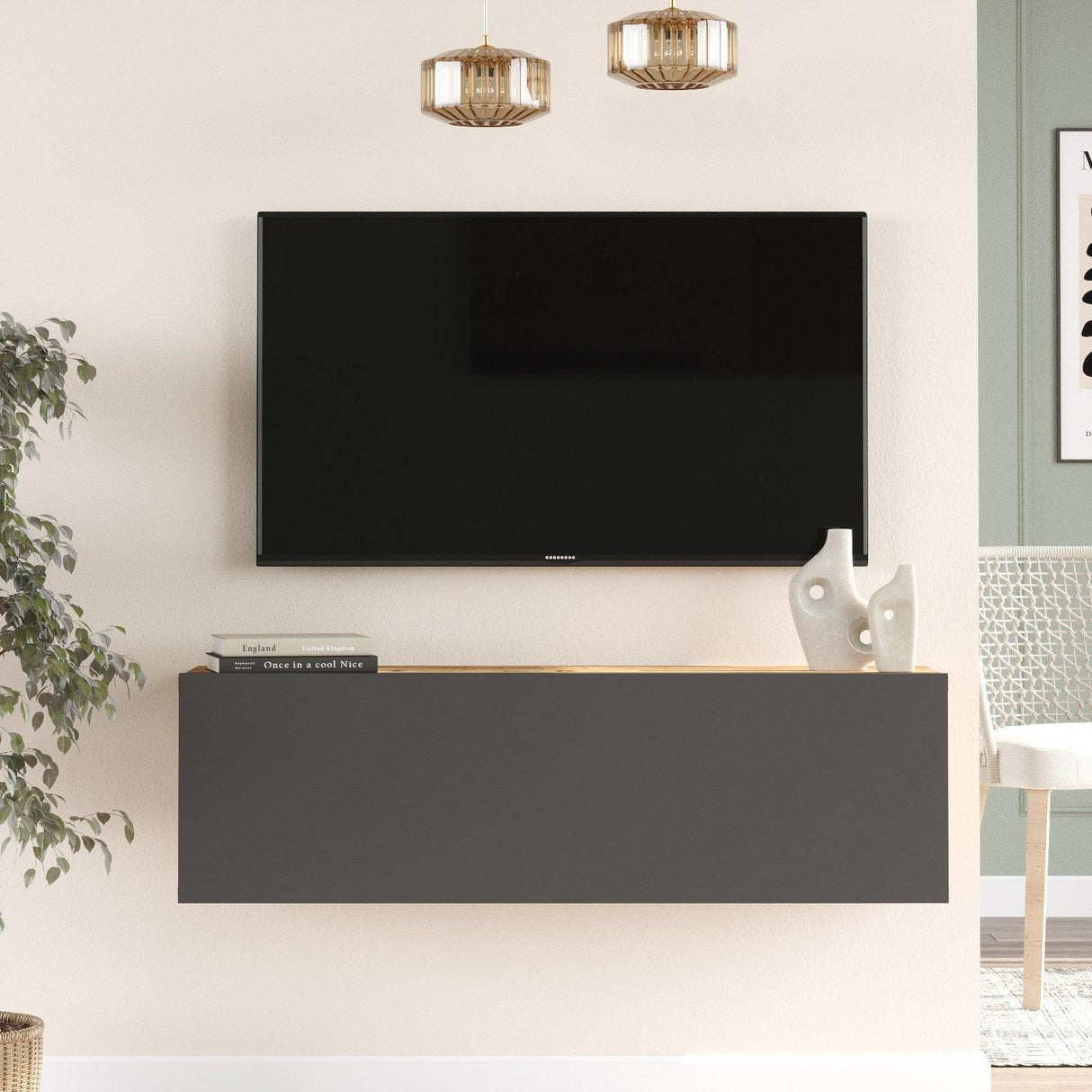COMODA TV WL10-A, Stejar, 100x31.6x29.1 cm