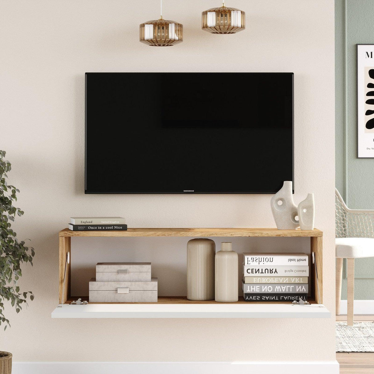 COMODA TV WL9-W, Stejar, 100x31.6x29.1 cm