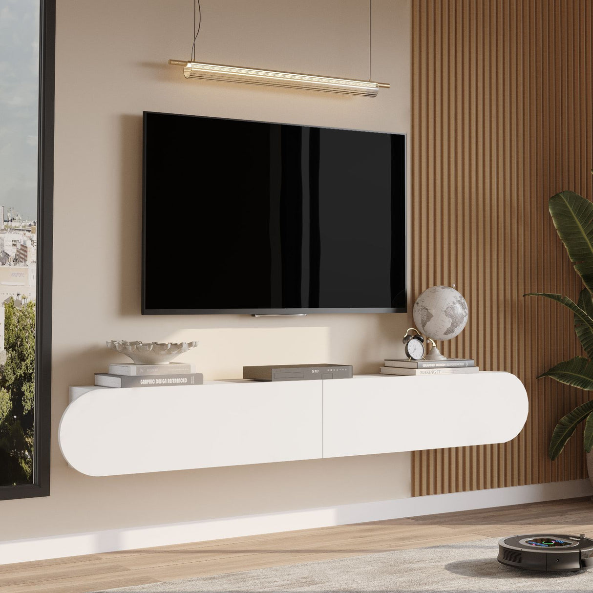 Comodă TV LUM1, Diverse culori, 200x32x30 cm - Comodă TV LUM1, Diverse culori, 200x31.6x29.6 cm, SKU 956LCS1690, imagine 2