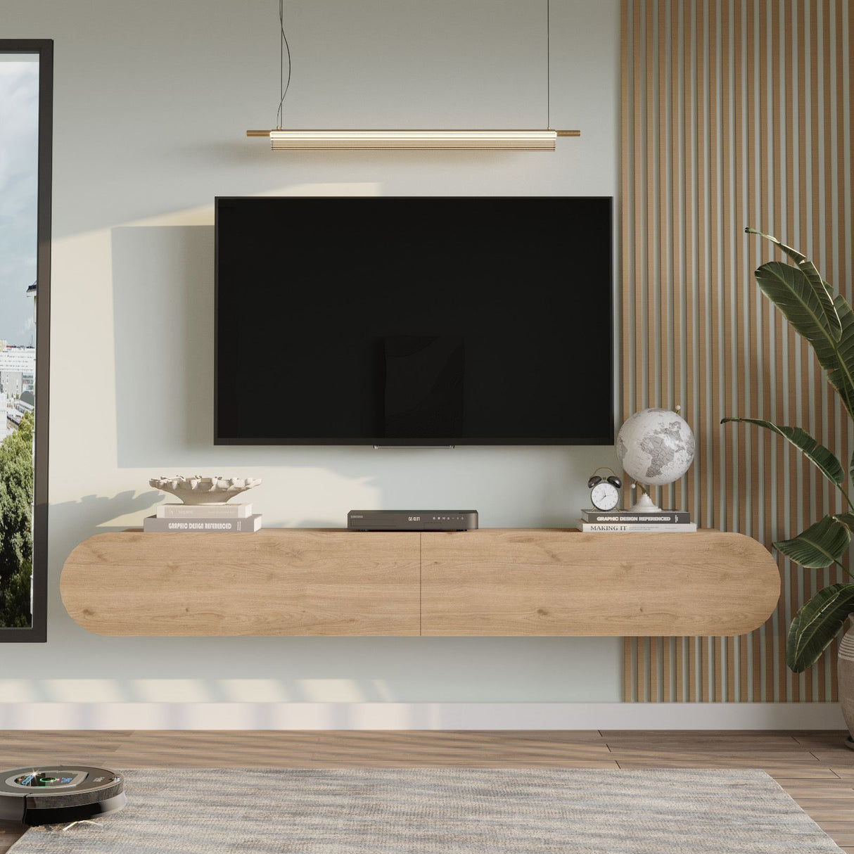 Comodă TV LUM1, Diverse culori, 200x32x30 cm - Comodă TV LUM1, Diverse culori, 200x31.6x29.6 cm, SKU 956LCS1691, imagine 8
