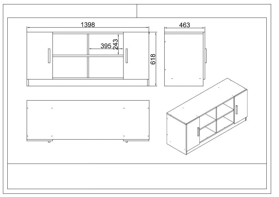 Set mobilier de birou Vo19-Ob, Stejar - Larx - Negru, 140x74x60 cm