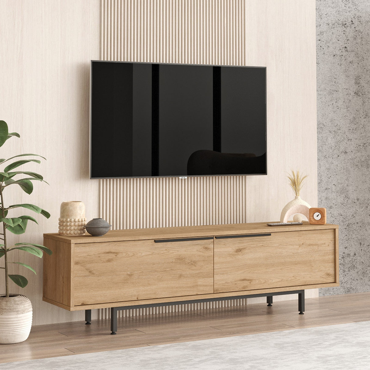 Comodă TV On1-S, Nuc, 160x36x45 cm