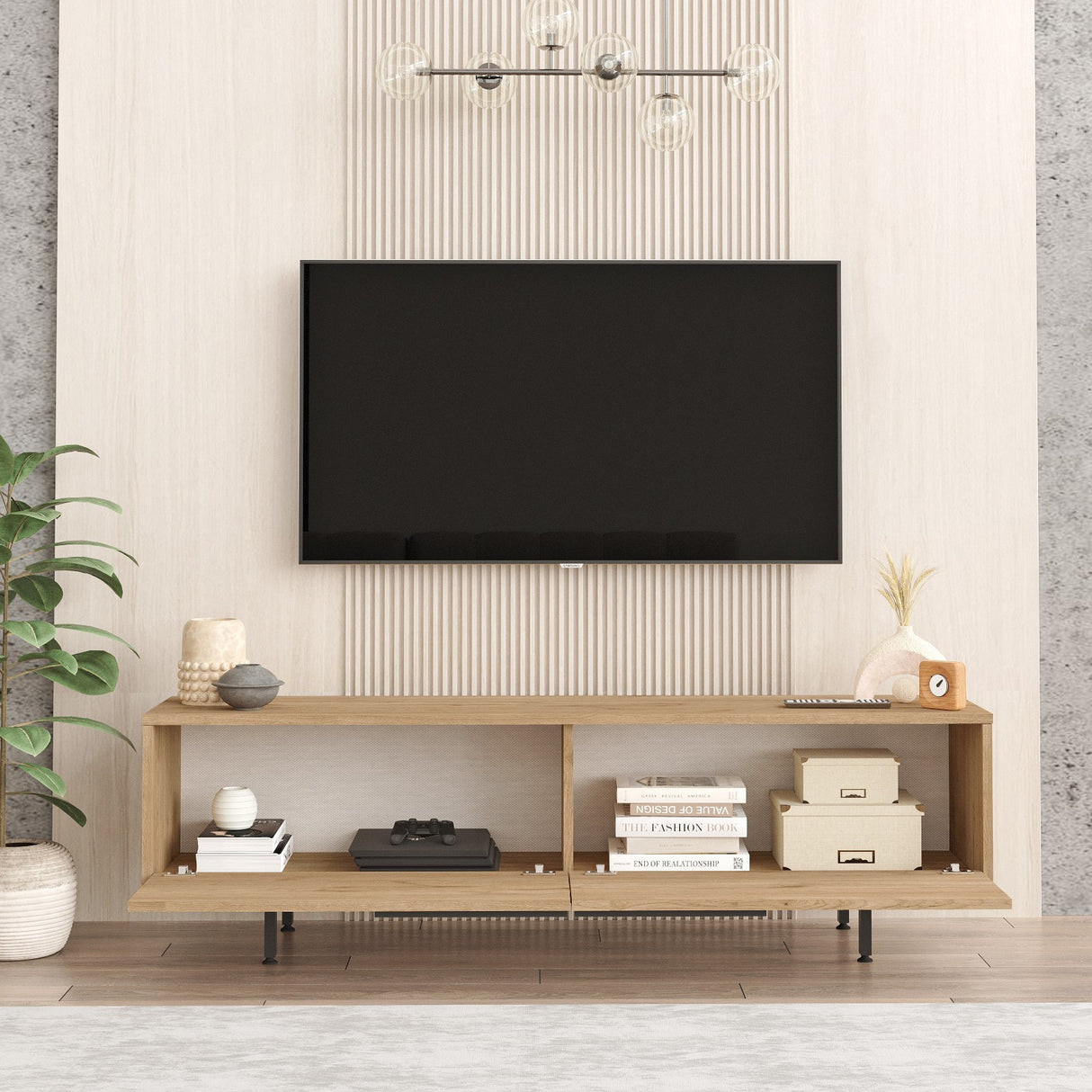 Comodă TV On1-S, Nuc, 160x36x45 cm