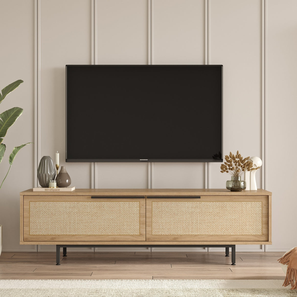 Comodă TV On1-Su, Nuc - Stejar, 160x36x45 cm