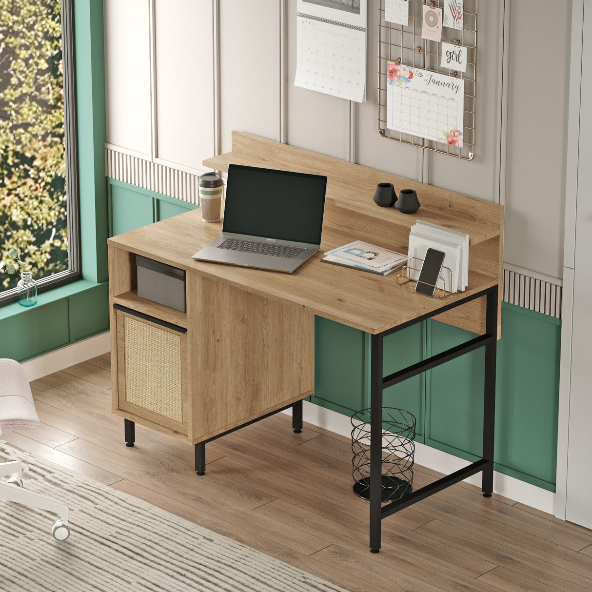 Birou On16-Su, Nuc - Stejar, 120x54x100 cm