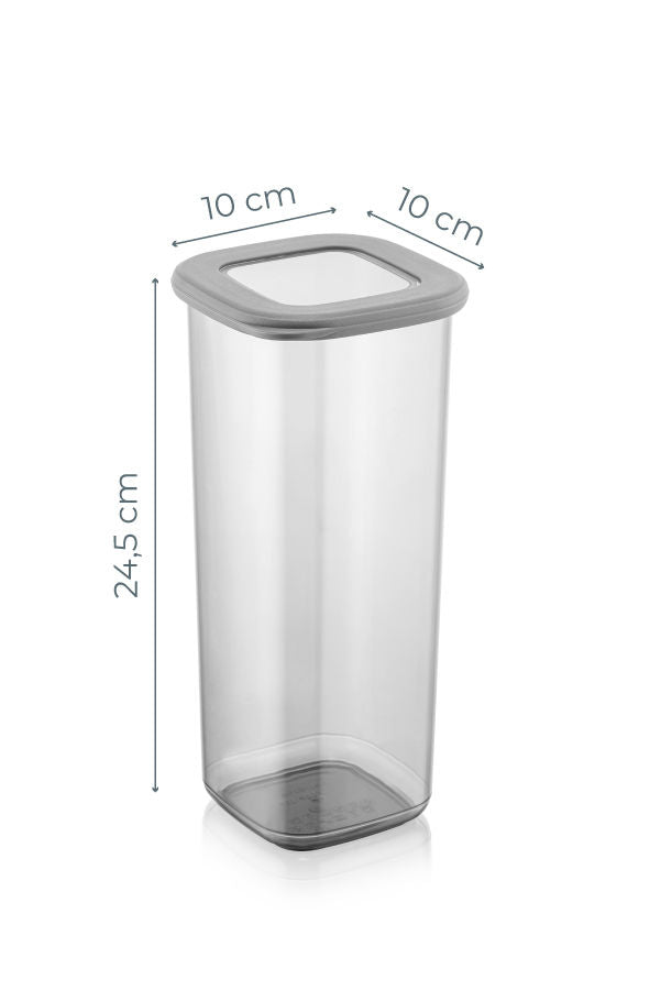 Set recipiente pentru depozitare 12 bucăți BNMPOLYAS12-17, Antracit, 10x10x25 cm