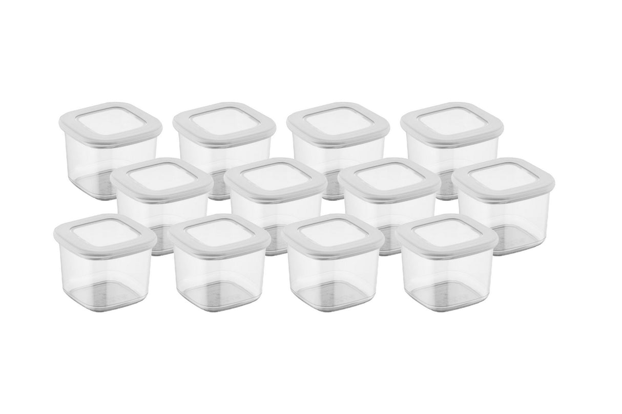 Set recipiente pentru depozitare 12 bucăți BNMPOLYWS12-5, Alb, 10x10x10 cm