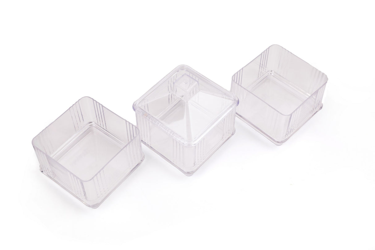 Set recipiente pentru depozitare 6 bucăți Kareakrlk - 6, Transparent, 10x10x7 cm