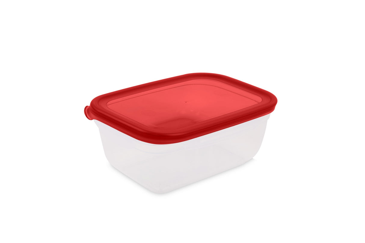 Set recipiente pentru depozitare 6 bucăți FOLYBNM-0513, Roșu - Antracit, 14x20x7 cm