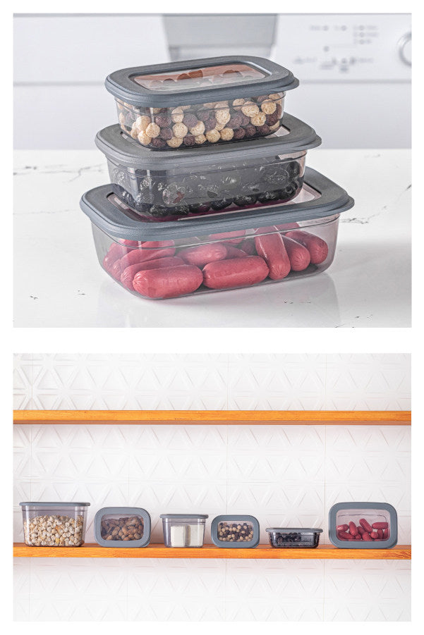 Set recipiente pentru depozitare 3 bucăți BNMPOLYAR03-46712, Antracit, 14x20x7 cm