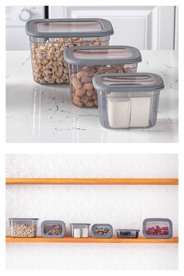 Set recipiente pentru depozitare 3 bucăți BNMPOLYAR03-81323, Antracit, 14x20x13 cm