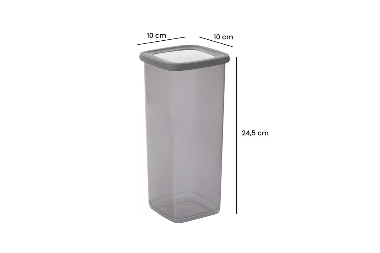 Set recipiente pentru depozitare 24 bucăți BNMPOLYAS24-51217, Antracit, 10x10x25 cm