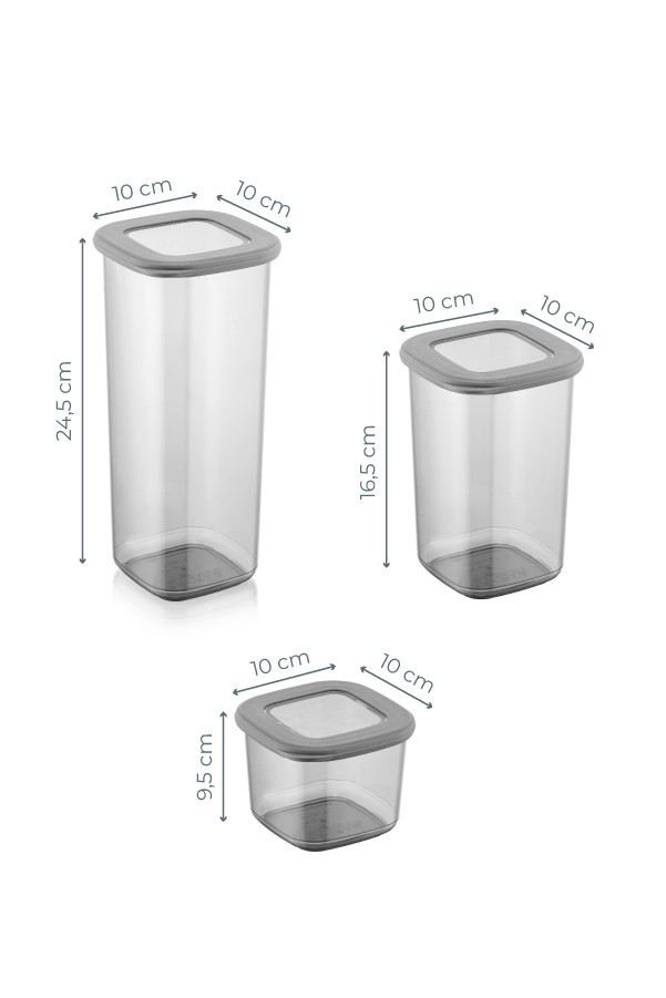 Set recipiente pentru depozitare 24 bucăți BNMPOLYAS24-51217, Antracit, 10x10x25 cm
