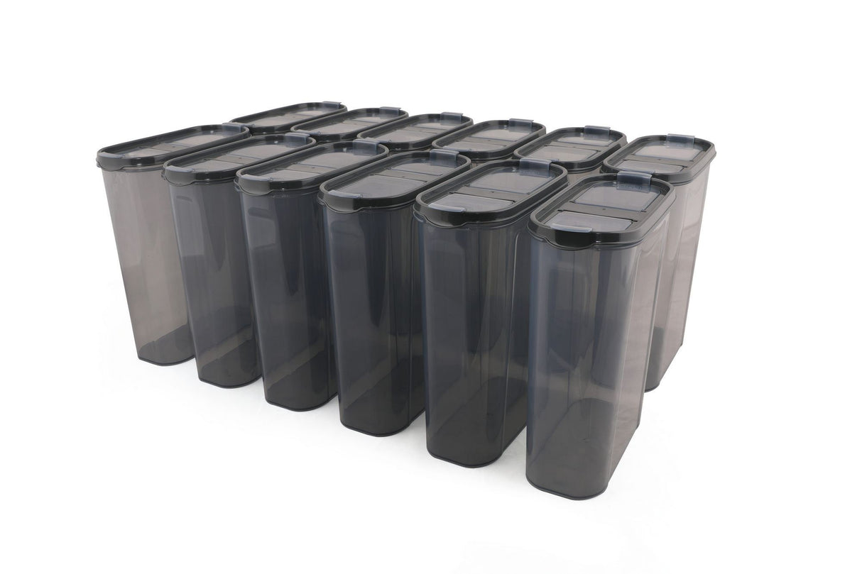 Set recipiente pentru depozitare 12 bucăți DSY12-28, Antracit, 9x19x24 cm