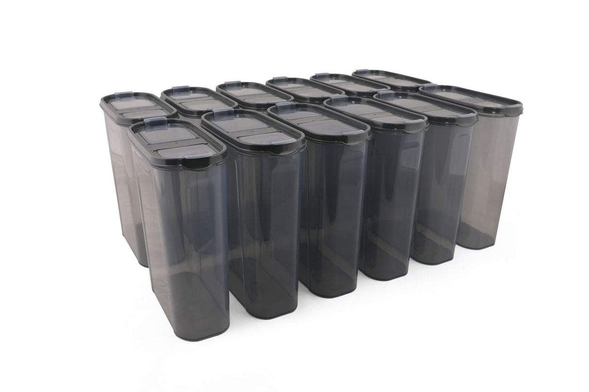 Set recipiente pentru depozitare 12 bucăți DSY12-28, Antracit, 9x19x24 cm