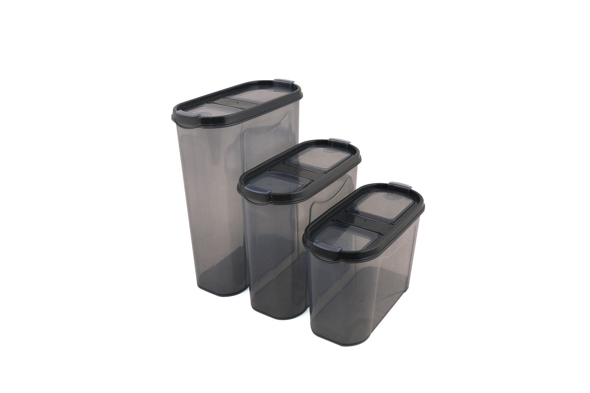 Set recipiente pentru depozitare 12 bucăți DSY12-14228, Antracit, 9x19x24 cm