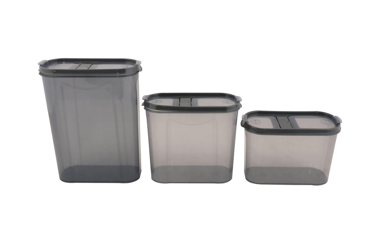 Set recipiente pentru depozitare 24 bucăți DSY24-14228, Antracit, 9x19x24 cm